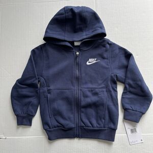 Nike Sportswear Full Zip Fleece Jacket Hoodie Sweatshirt Kids XS 3-4Yrs Blue